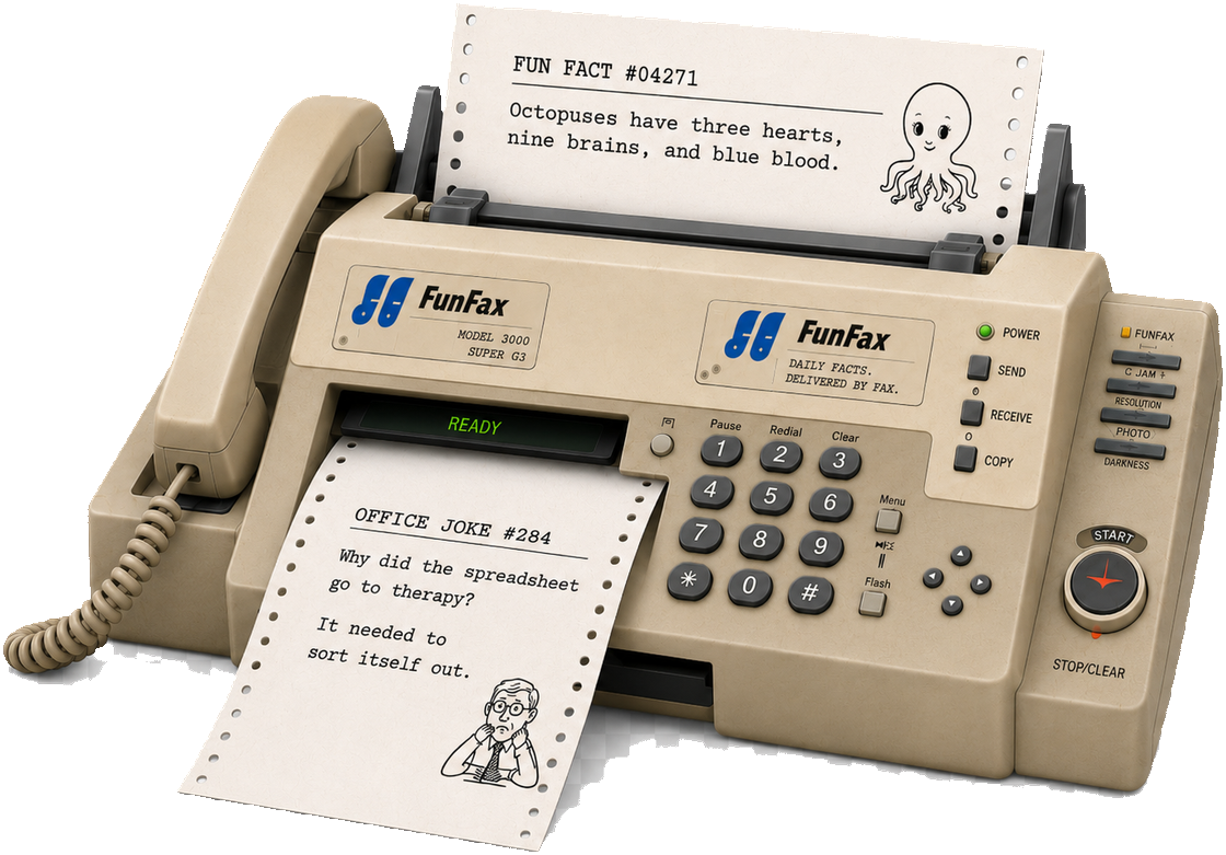 The FunFax Model 3000 Super G3 fax machine